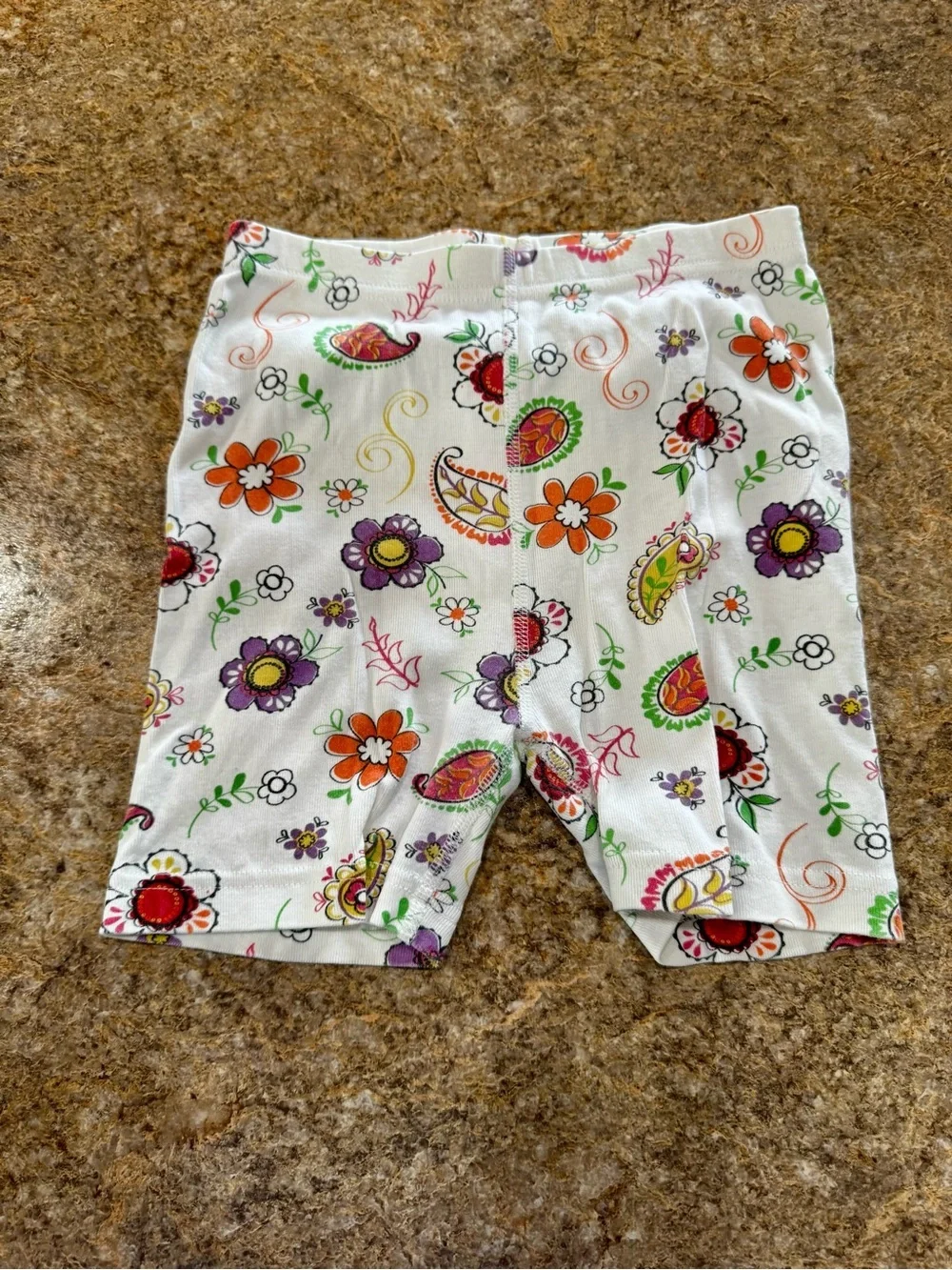 Hanna Andersson Kids Pajama Set Size US 8 Floral Paisley Organic Short Johns